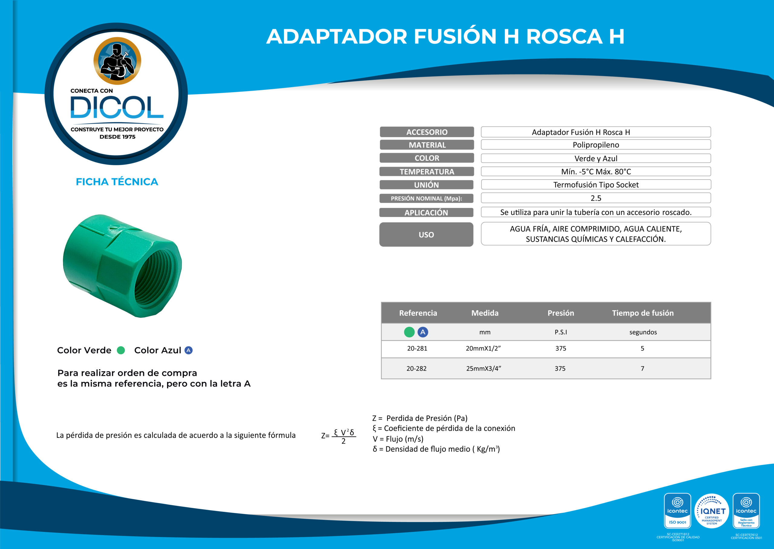 Adaptador Fusión H Rosca H - Imagen 2