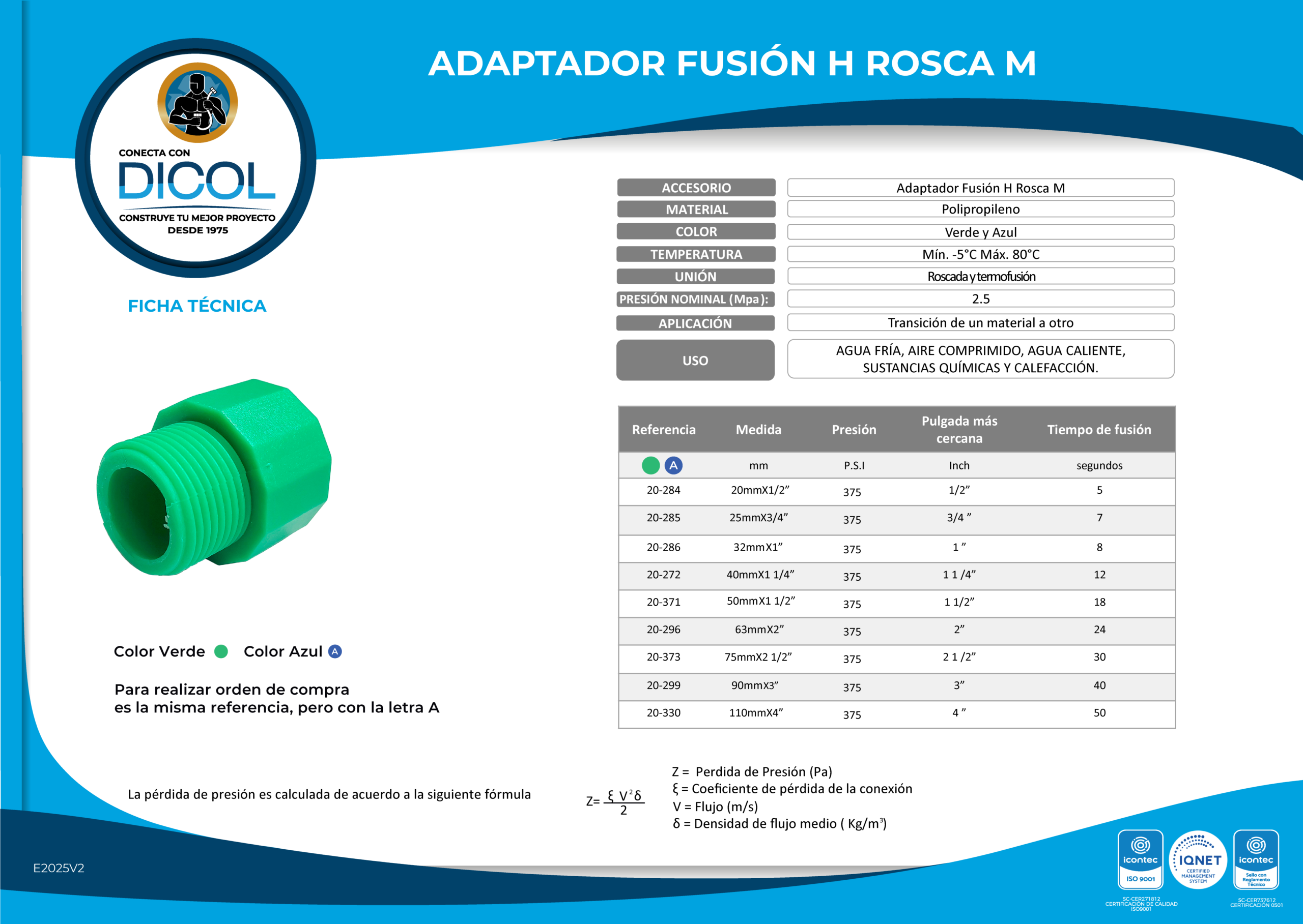 Adaptador Fusión H Rosca M - Imagen 2